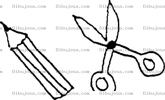 Dibujo para colorear Dibujo De Lapiz Y Tijera Para Pintar Y Colorear