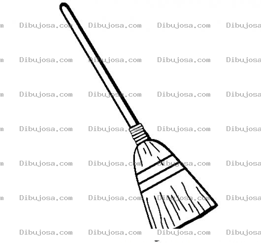 Dibujo para colorear Escoba Para Barrer Dibujo De Escoba De Bruja Para Pintar Y Colorear