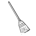 Dibujo para colorear Escoba Para Barrer Dibujo De Escoba De Bruja Para Pintar Y Colorear