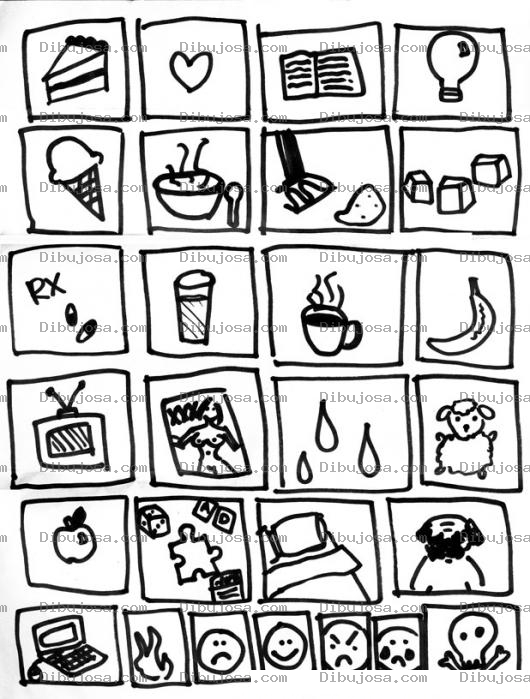 Dibujo para colorear Dibujo De Iconos Para Pintar Y Colorar Juegos De Figuritas