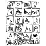 Dibujo para colorear Dibujo De Iconos Para Pintar Y Colorar Juegos De Figuritas