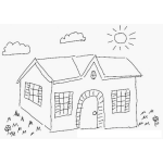 Dibujo para colorear Dibujo De Una Casita De Campo Sencilla Pero De Block Para Pintar Y Colorear