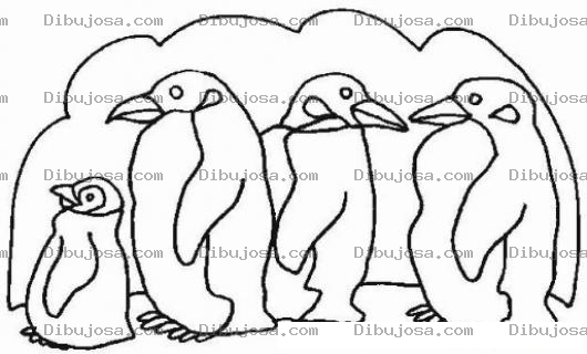 Dibujo para colorear Familia De Pinguinos Para Pintar Y Colorear