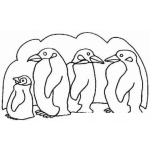 Dibujo para colorear Familia De Pinguinos Para Pintar Y Colorear