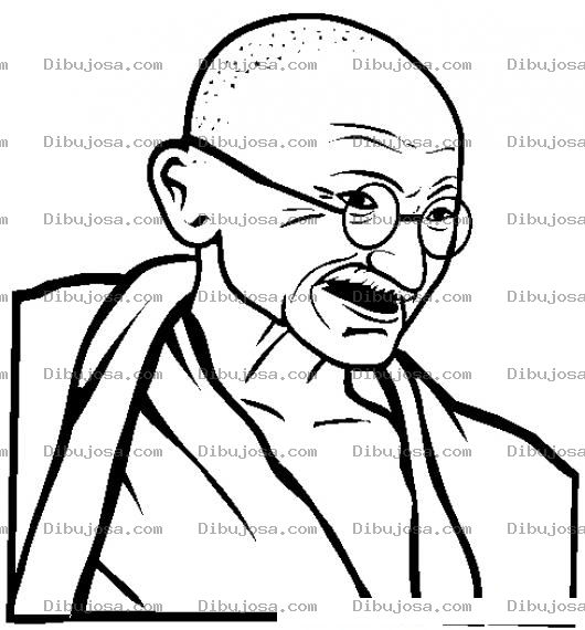 Dibujo para colorear Dibujo De Mahatma Gandi Para Pintar Y Colorear A Mahatmaghandi