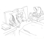 Dibujo para colorear Dibujo De Mujer Enferma Postrada En Cama Para Pintar Y Colorear Enfermita acostada