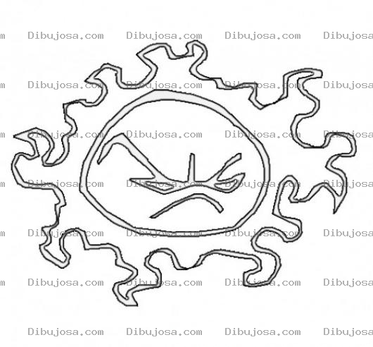 Dibujo para colorear Dibujo De Sol Enojado Y Furioso Para Pintar Y Colorear