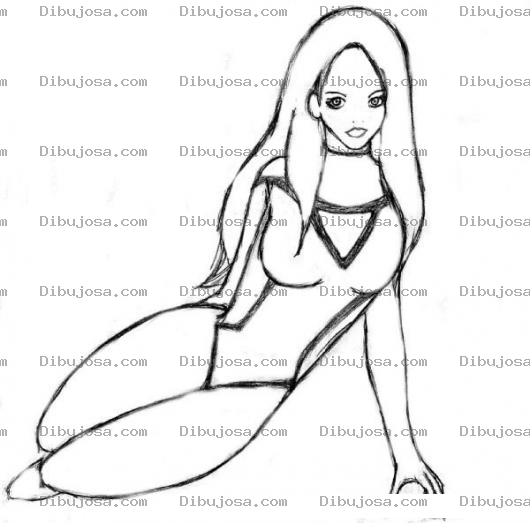 Dibujo para colorear Dibujo De Mujer En Calzoneta Para Pintar Y Colorear