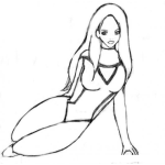 Dibujo para colorear Dibujo De Mujer En Calzoneta Para Pintar Y Colorear