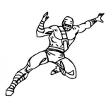 Dibujo para colorear Dibujo De Ninja En El Aire Para Pintar Y Colorear Ninjaninja
