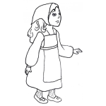 Dibujo para colorear Dibujo De Campesina Con Panuel En La Cabeza Y Delantal Para Pintar Y Colorear