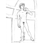 Dibujo para colorear Dibujo De La Estatua De David De Miguel Angel Para Pintar Y Colorear