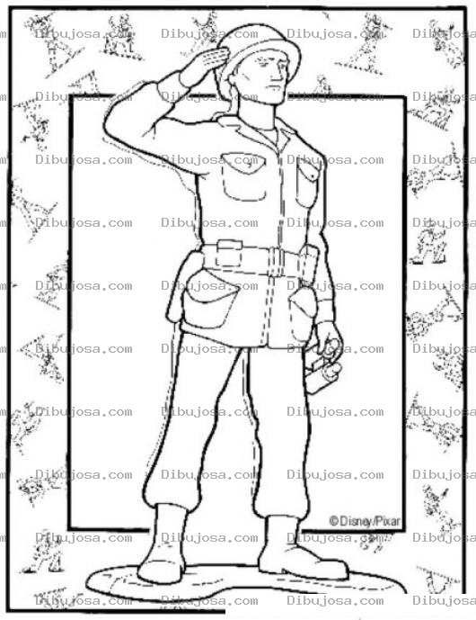 Dibujo para colorear Dibujo De Soldado De Plastico Verde Para Pintar Y Colorear