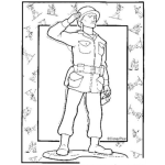 Dibujo para colorear Dibujo De Soldado De Plastico Verde Para Pintar Y Colorear