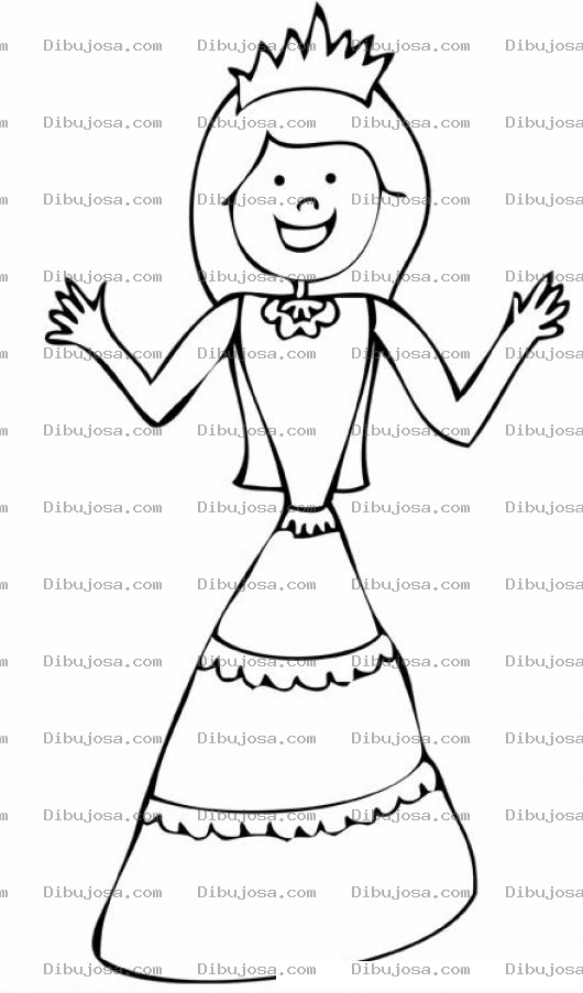 Dibujo para colorear Dibujo De Princesita Con Corona Para Pintar Y Colorear Tiara De Diamantes