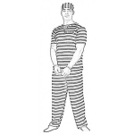 Dibujo para colorear Dibujo De Prisionero Presidiario Preso Encarcelado Para Pintar Y Colorear Con Uniforme De La Pricion De Alcatraz