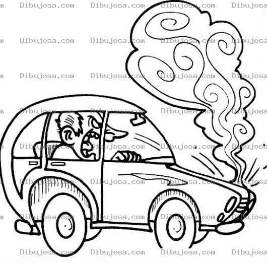 Dibujo para colorear CARRO CALENTADO RADIADOR DESCOMPUESTO TERMOSTATO MALO DIBUJO DE CARRO FUNDIDO Y SACANDO HUMO PARA PINTAR Y COLOREAR HOMBRE QUE NECESITARA OVERHAUL EMPAQUES DE CULATA Y REPUESTOS DE VEHICULOS