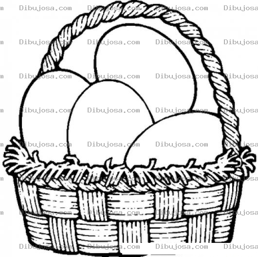 Dibujo para colorear Huevos Grandes De Gallina Canasta De Huevos Para Pintar Y Colorear