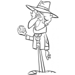 Dibujo para colorear Esposo De La Bruja Dibujo De Brujo Sin Escoba Para Pintar Y Colorear