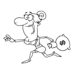 Dibujo para colorear Mujeres Millonarias Dibujo Mujer Adinerada Correindo Con Bolsa De Dinero Para Pintar Y Colorear Senora Fichuda Pistuda Y Adinerada