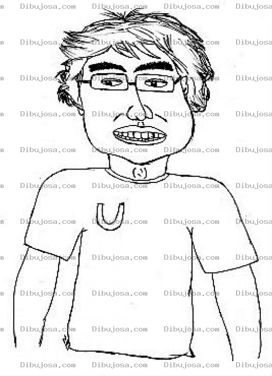 Dibujo para colorear Estudiante Universitario Dibujo De Alumno De Ingenieria Con Lentes Y Playera Para Pintar Y Colorer Sancarlista