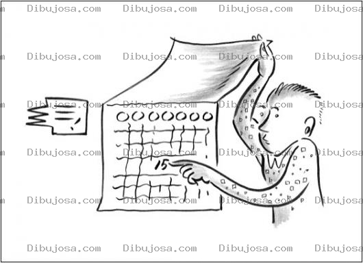 Dibujo para colorear Calendarios Dibujo De Nino Revisando Una Fecha De Calendario Para Pintar Y Colorear Fecha De Cumpleanos