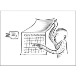 Dibujo para colorear Calendarios Dibujo De Nino Revisando Una Fecha De Calendario Para Pintar Y Colorear Fecha De Cumpleanos
