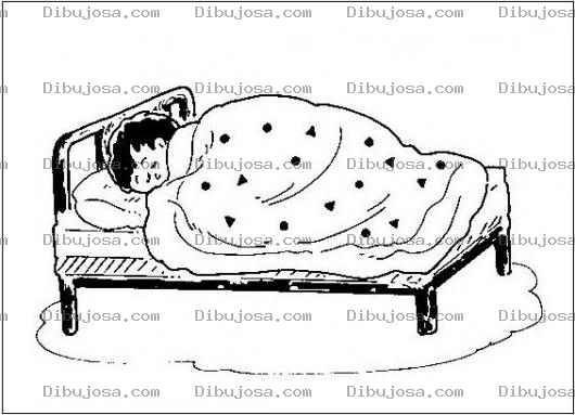 Dibujo para colorear Colchas Sabanas Y Edredones Dibujo De Nino Durmiendo En Su Cama Cubierto Con Un Poncho Calientito Para Pintar Y Colorear