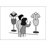 Dibujo para colorear Boutique De Ropa Dibujo De Pareja De Esposos Vitriniando Viendo Vestidos Para Pintar Y Colorear