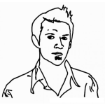 Dibujo para colorear Dibujo De Chico Con Barbita En La Barbilla Para Pintar Y Colorear