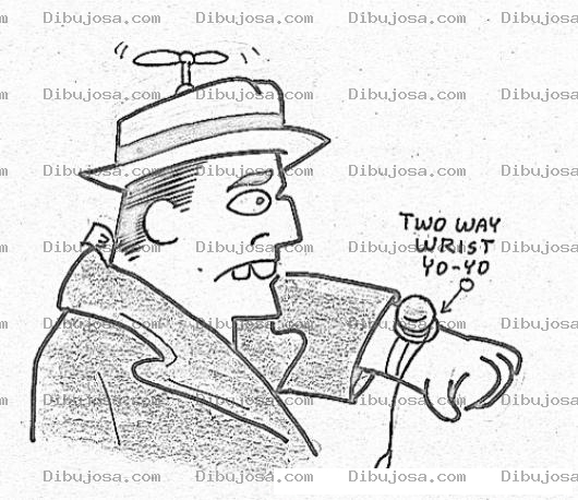 Dibujo para colorear Dibujo De Dick Tracy Con Reloj De Yoyo Para Pintar Y Colorer
