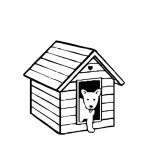 Dibujo para colorear Casita De Perrito Para Pintar Y Colorear Casa De Perro