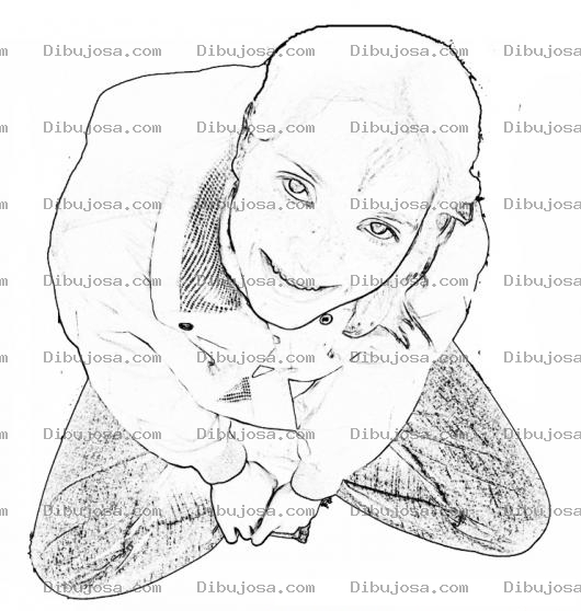 Dibujo para colorear Colorear a una muchacha sentada