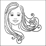 Dibujo para colorear Peinado Ondulado Dibujo De Chica Con El Pelo Ondulado De Las Puntas Para Pintar Y Colorear