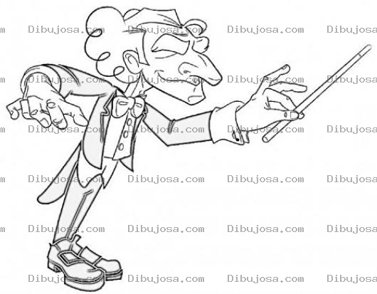 Dibujo para colorear Maestro De Ceremonias Para Pintar Y Colorear Director De Orquesta Y De Opera