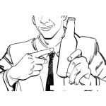 Dibujo para colorear Botella Sin Marca Dibujo De Un Hombre Anunciando Una Bebida Sin Ninguna Marca Para Pintar Y Colorear