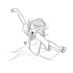 Dibujo para colorear Despertar Dibujo De Mujer Despertando Para Pintar Y Colorear Chica Levantandose De La Cama