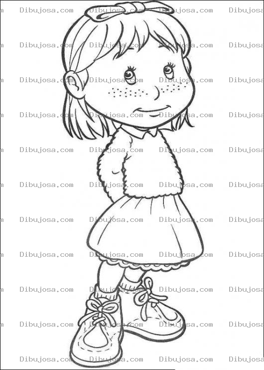 Dibujo para colorear Dibujo De Chiquilla Inocente Para Pintar Y Colorear Nina Con Pequitas En Las Mejillas