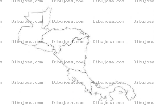 Dibujo para colorear Colorear el mapa de Centro America