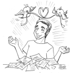 Dibujo para colorear Cartas De Amor Dibujo De Chico Enamorado Leyendo Cartas De Amor Para Pintar Y Colorear