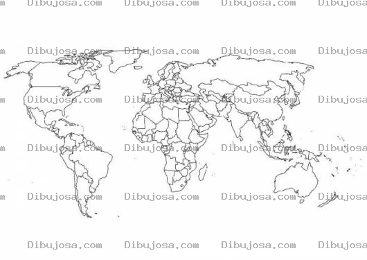 Dibujo para colorear Colorear Mapamundi todos los paises del mundo