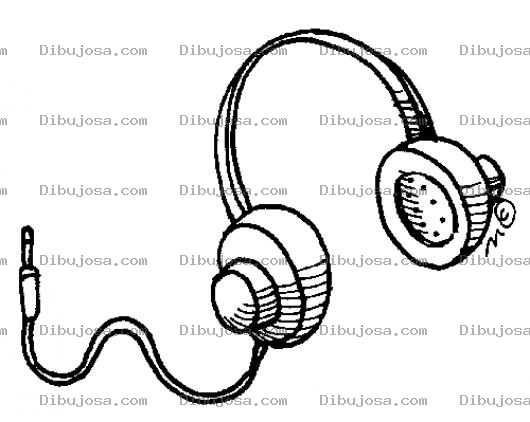 Dibujo para colorear Dibujo De Audifonos De Diadema Para Pintar Y Colorear
