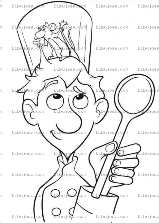 Dibujo para colorear Ratatuil Dirigiendo Al Chef Para Pintar Y Colorear