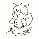 Dibujo para colorear Dibujo De Bebe Con Disfraz De Abejita Para Pintar Y Colorear Bebeabejita