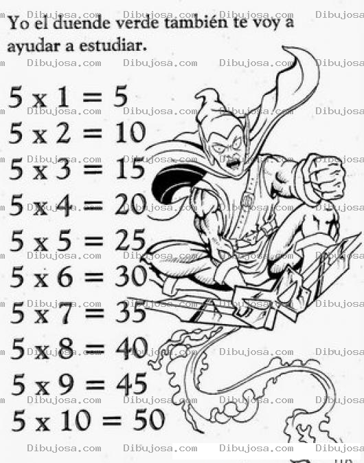 Dibujo para colorear Tablas De Multiplicar Dibujo De La Tabla De Multiplicar Del 5 Para Pintar Y Colorear La Tabla Del Cinco tabladel5 tabladelcinco