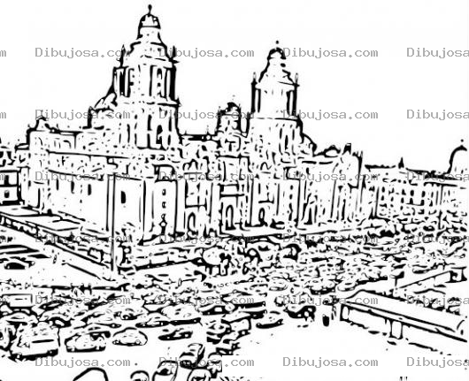 Dibujo para colorear Ciudad De Mexico En Dibujo Para Pintar Y Colorear Gratis
