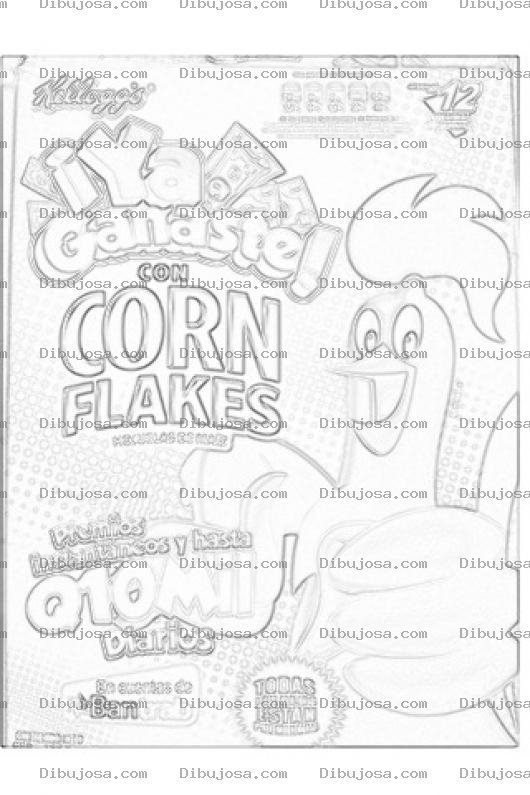 Dibujo para colorear Colorear Al Gallo Cornelio De Los Cornflakes De Kellogs
