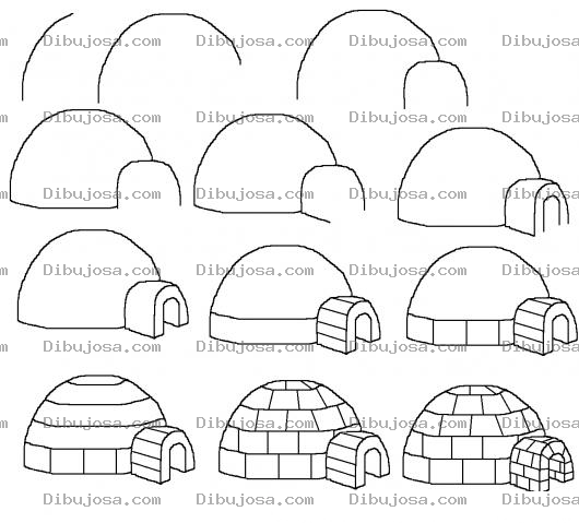 Dibujo para colorear Como Aprender A Dibujar Un Igloo Para Pintar Y Colorear Iglu De Esquimal