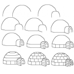 Dibujo para colorear Como Aprender A Dibujar Un Igloo Para Pintar Y Colorear Iglu De Esquimal