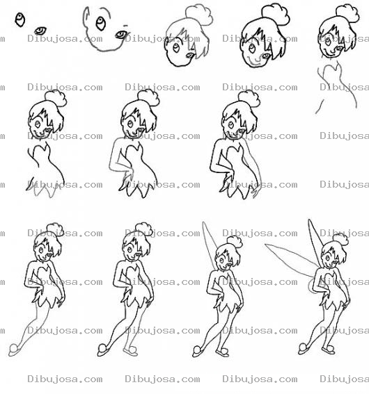 Dibujo para colorear Como Aprender A Dibujar A Tinklebell Paso Por Paso Para Pintar Y Colorear Dibujo De Tinkelbel